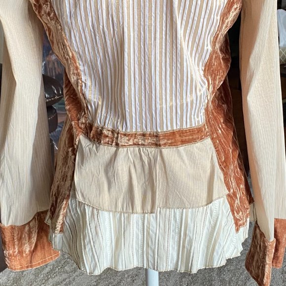Elisa Cavaletti Vintage Velour Accent Button Blouse - Picture 9 of 16